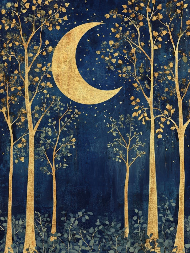 Mond und Bäume