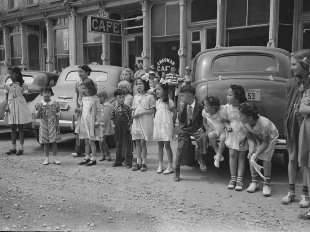 Children Watching The Labor Day Parade, Silverton, Colorado By Russell Lee