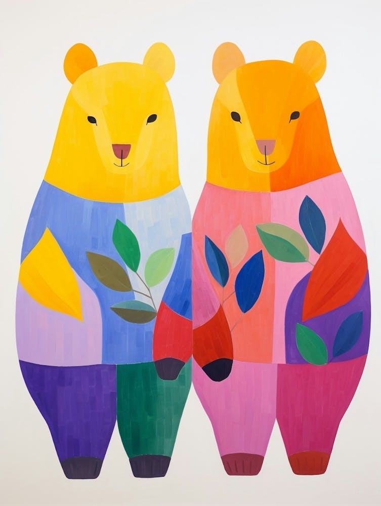 Farbenfrohe Kinder-Tierkunst Wombat 2