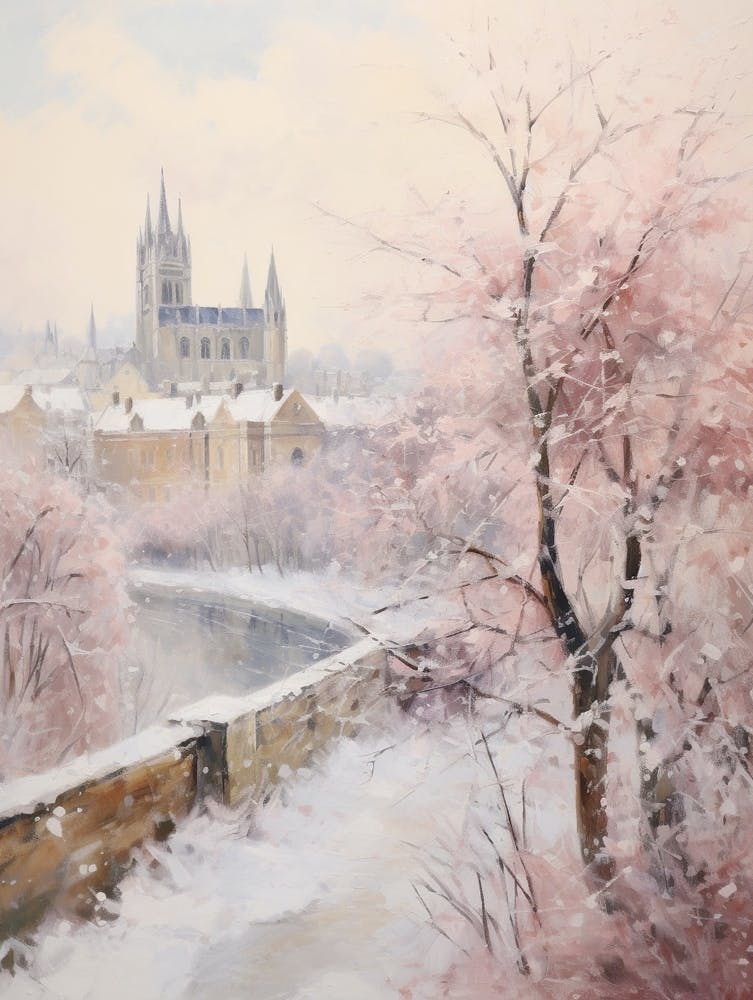 Dreamy Winter Painting Oxford United Kingdom 1