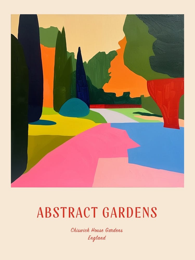 Colourful Gardens Chiswick House Gardens United Kingdom 2 Red Poster