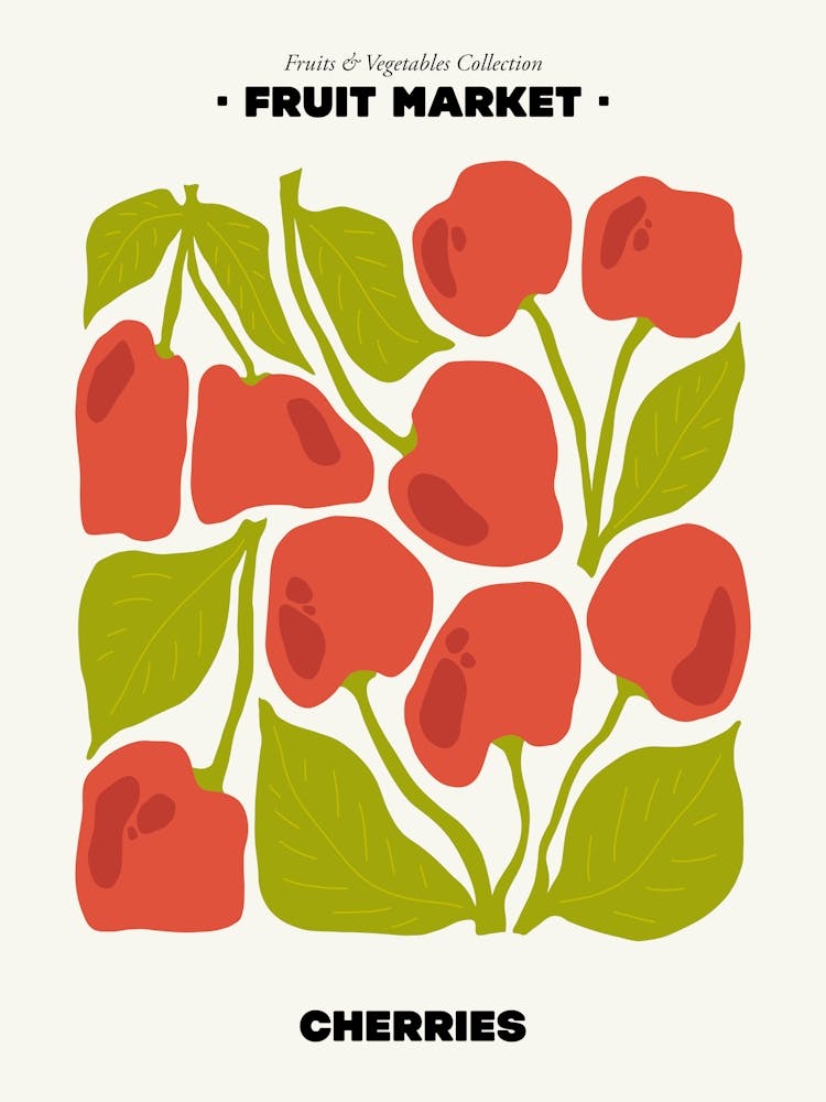 The Fruit Market Cherries Illustration Maximalist