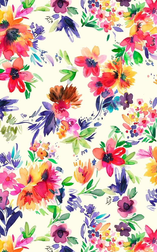 Painterly Tropical Flowers