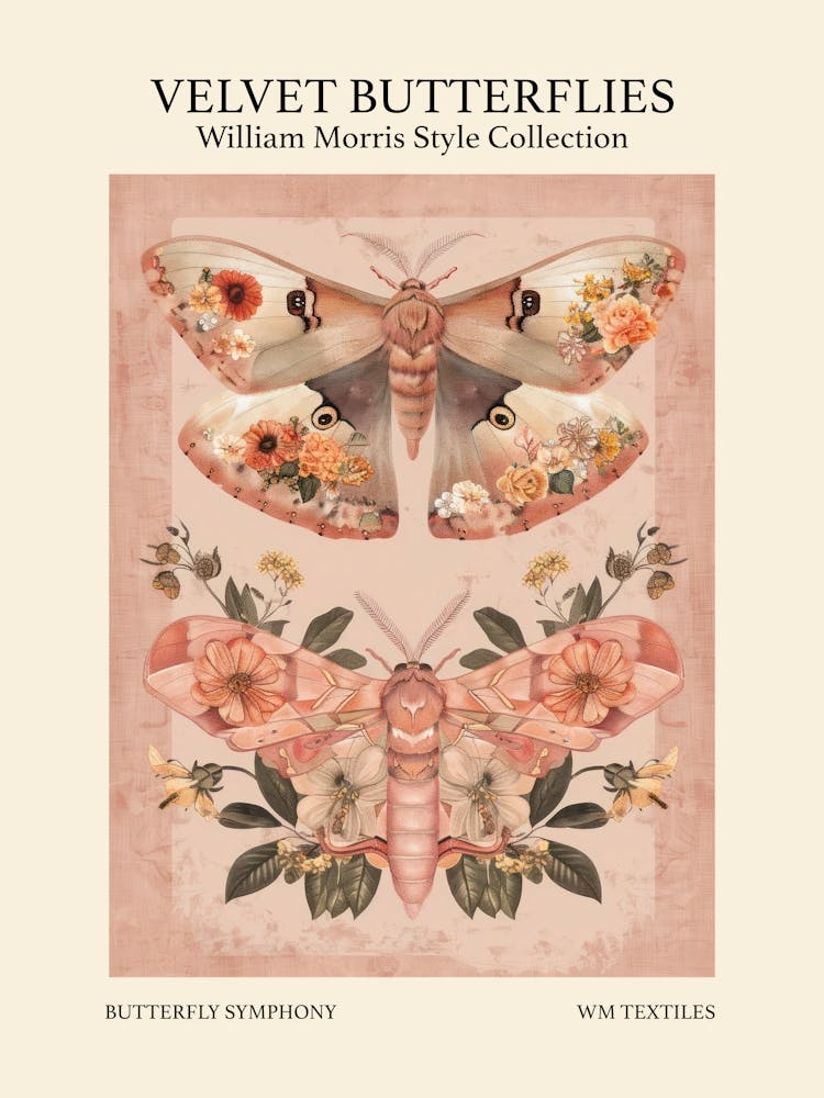 Velvet Butterflies Collection Butterfly Symphony William Morris Style 10