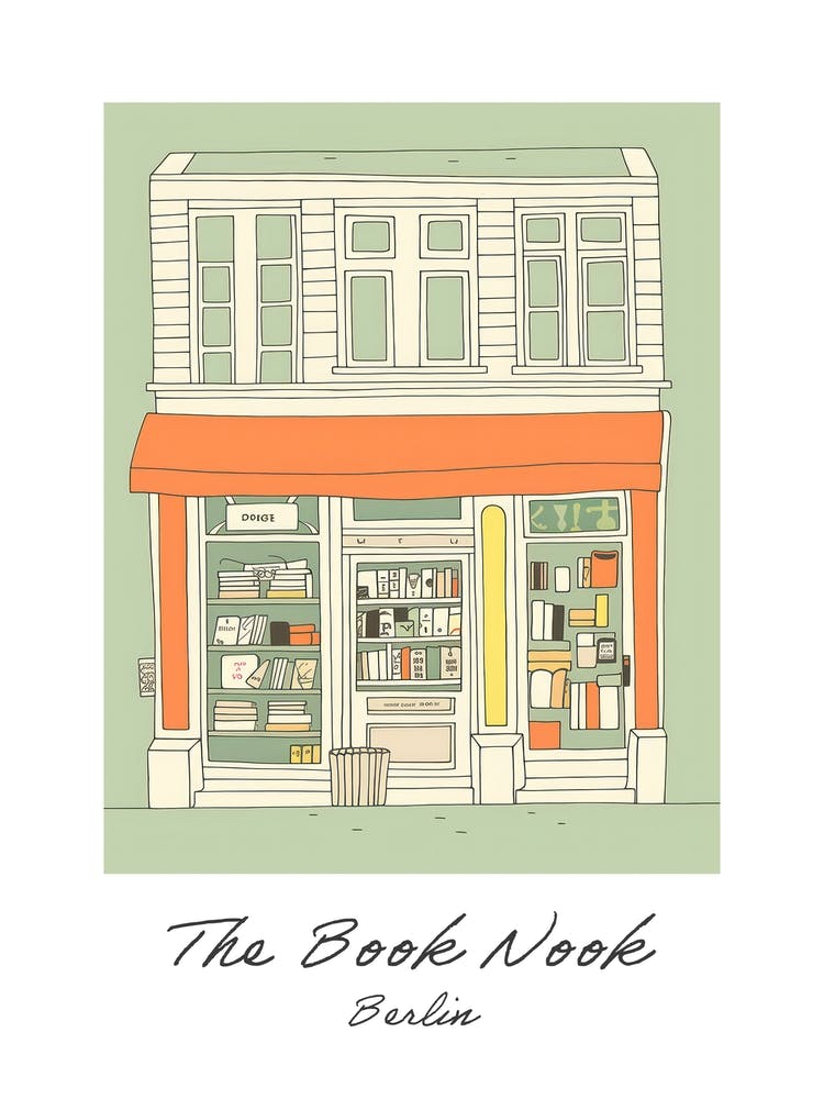 Berlin The Book Nook Pastel Colours 5 Poster