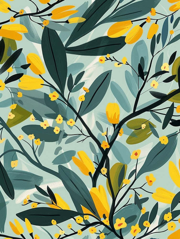 Pecan Tree Flat Illustration 1