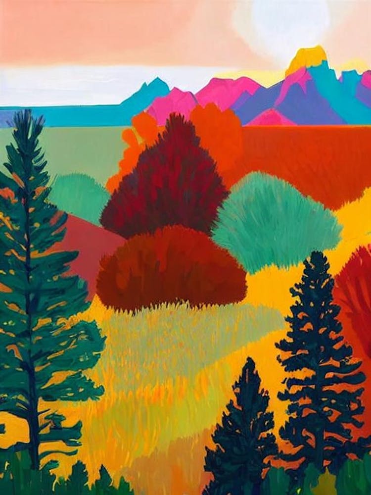 Grand Teton National Park United States Of America Abstract Colourful