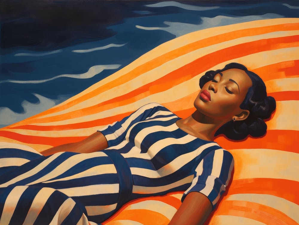 Woman Laying On A Beach