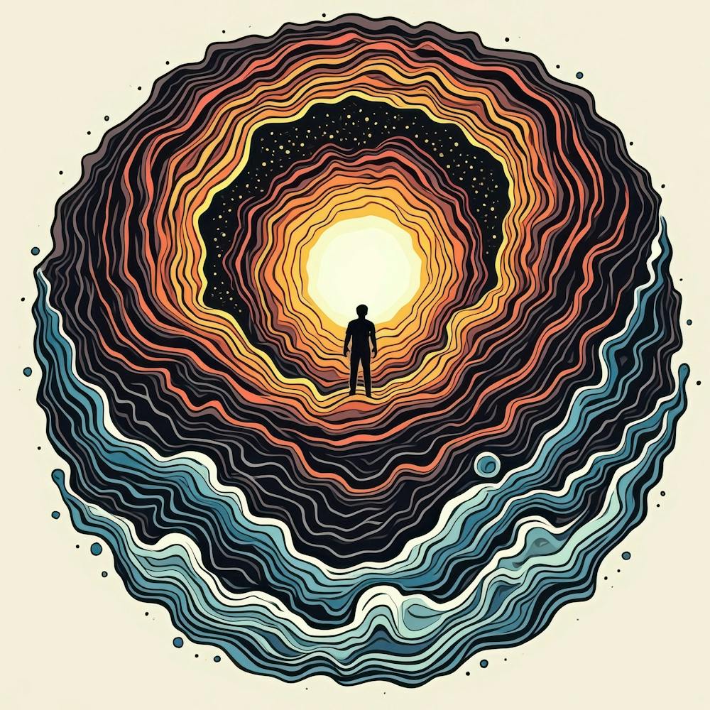 Man Standing In The Ocean