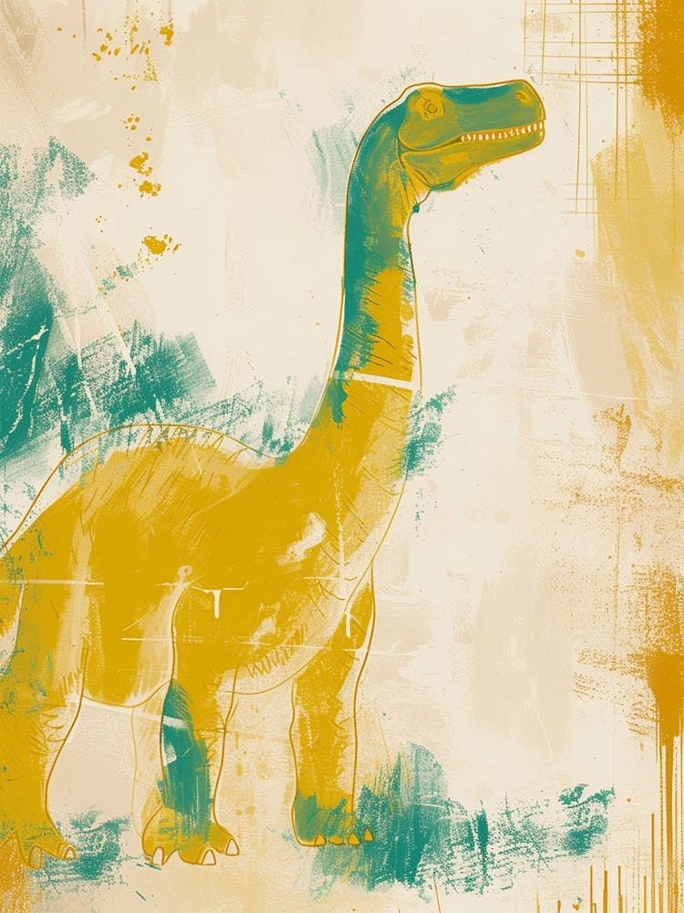 Mustard Paint Stroke Brontosaurus