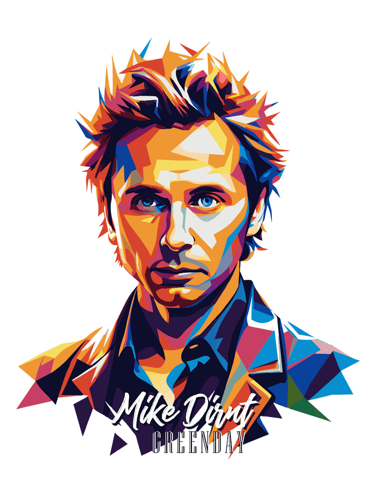 Greenday Mike Drnt 1 Portrait Music Icon Style WPAP Pop Art