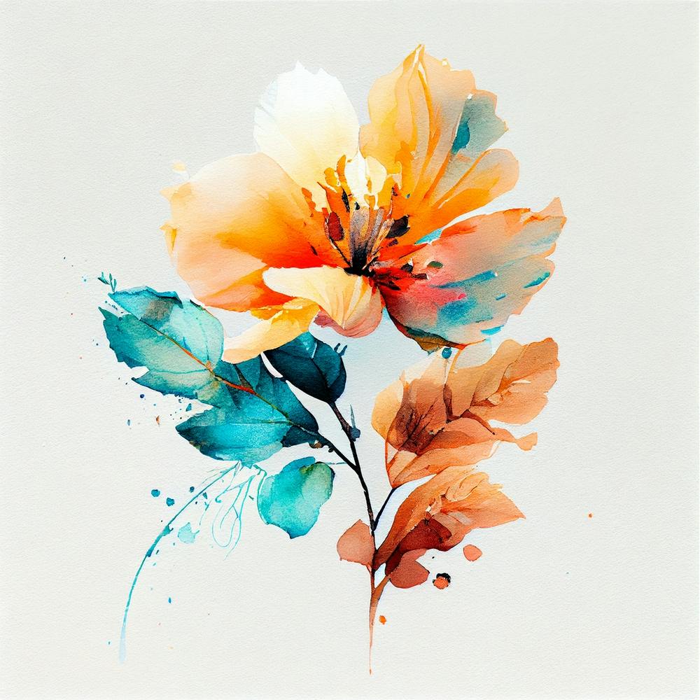 Watercolor Flower Abstract 7