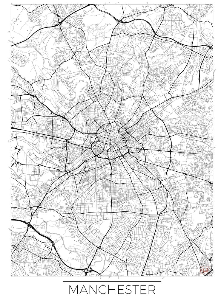 Manchester Map Minimal
