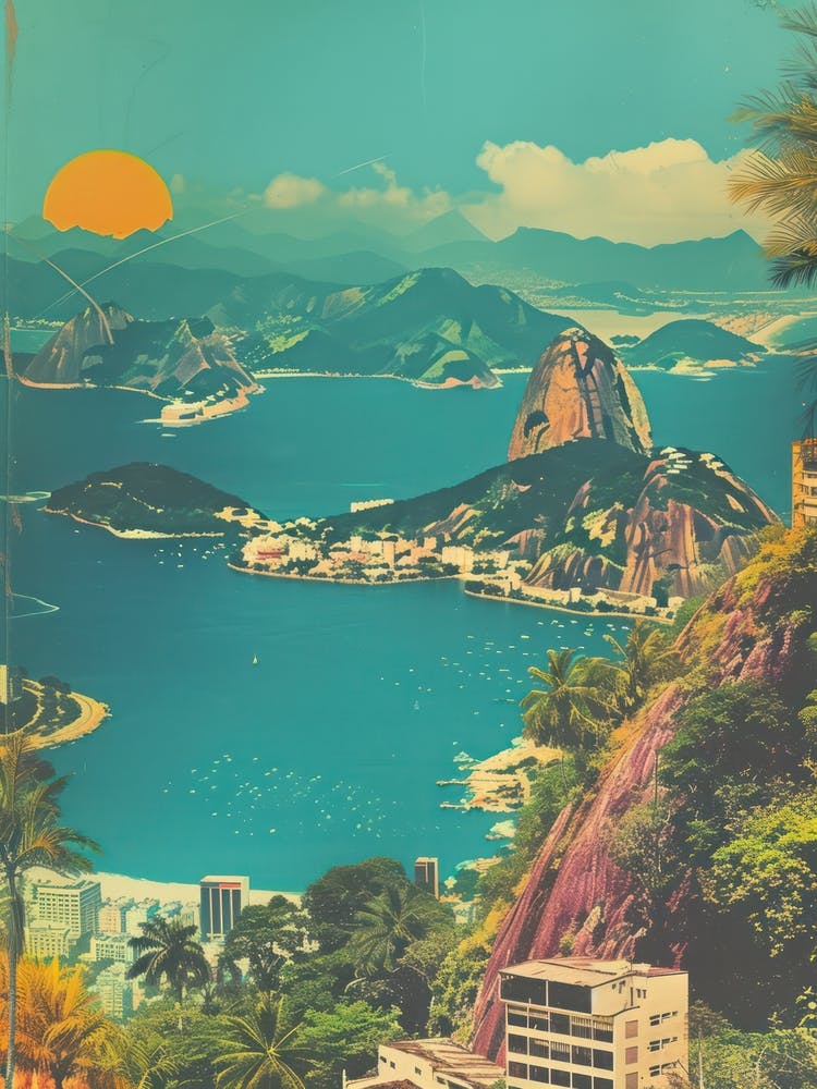 Rio De Janeiro   Retro Collage Style 4