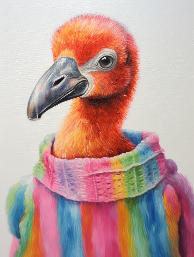 Baby Animal Wearing Sweater Flamingo