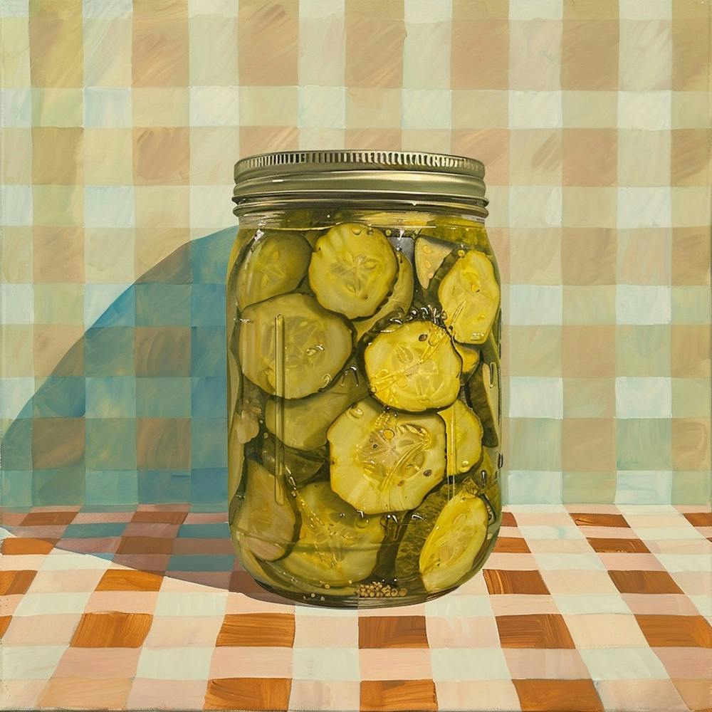 Pickles In A Jar Checkerboard Background 4