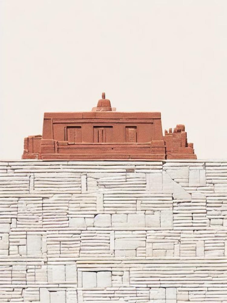 Karnak Temple Complex Egypt Boho Landmark Illustration