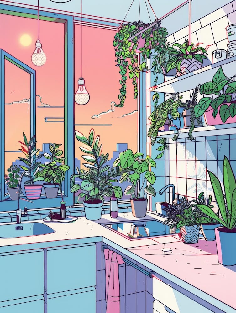 Kitchen With Plants