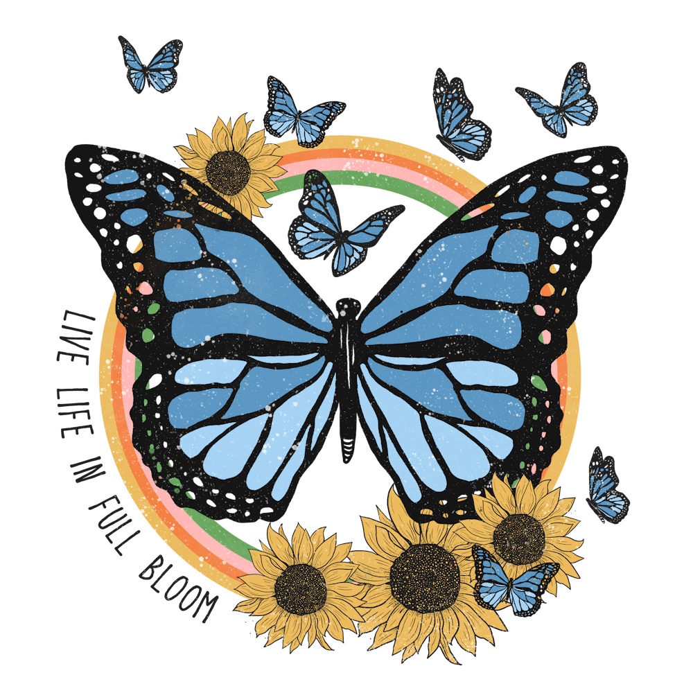 Butterfly With Sunflowers