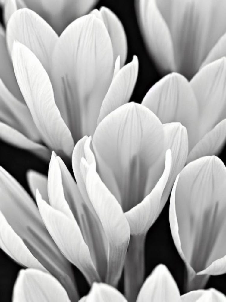 Crocus B&W Pencil 2 Flower