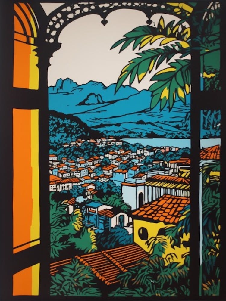 Vue de la fenêtre de Rio de Janeiro dans le style Pop Art 2