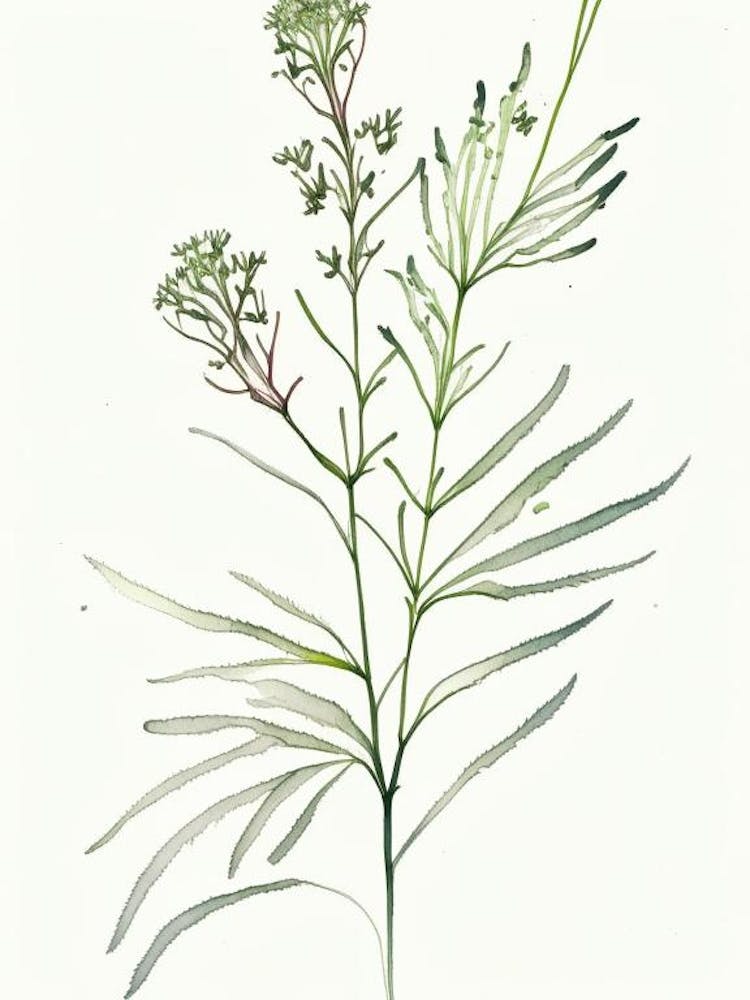 Herbe Valériane Aquarelle Minimaliste 2