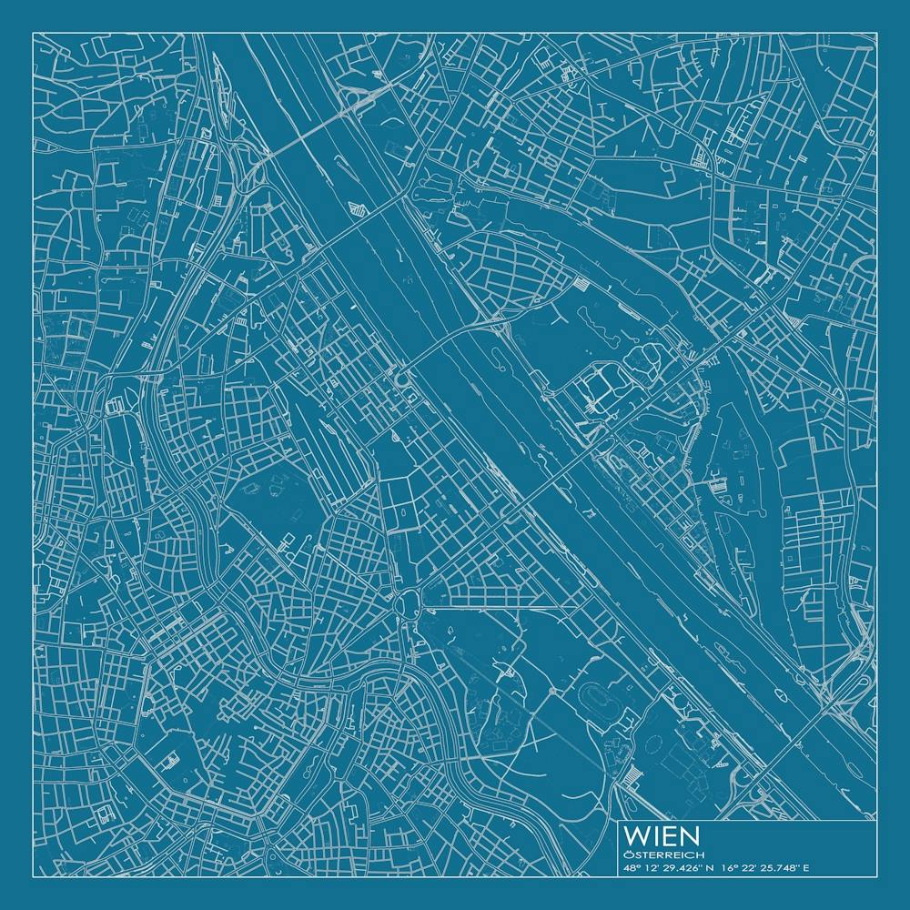 Wien Osterreich city map blueprint design