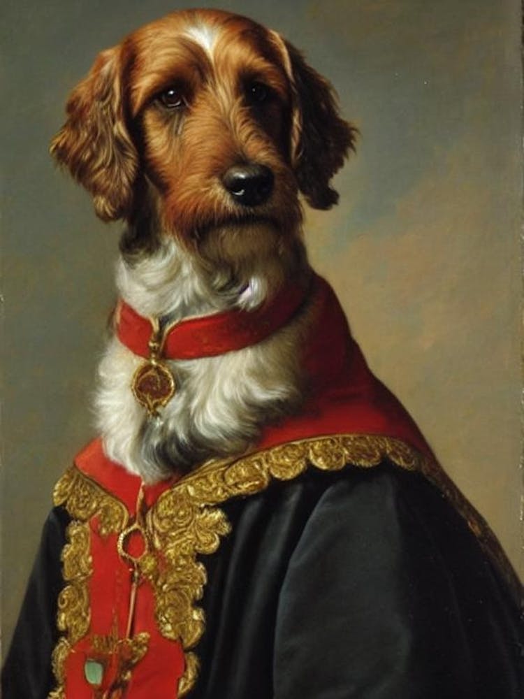 Otterhound 3 Renaissance Portrait Oil Painting