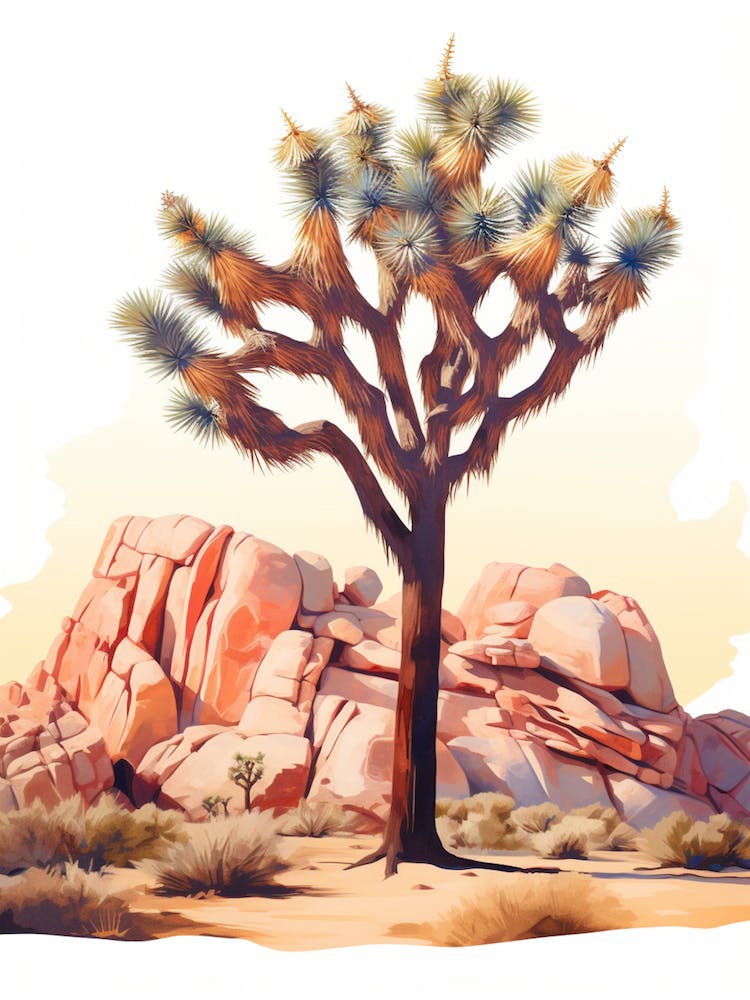 Joshua Tree In Water Color Style (4)
