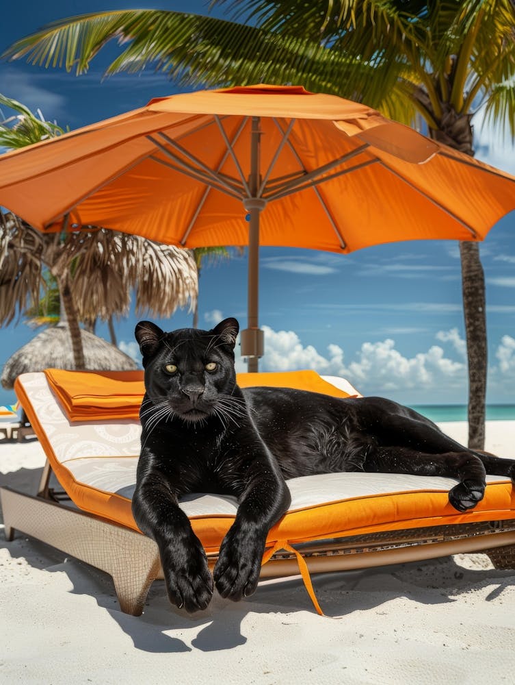 Black Panther On The Beach