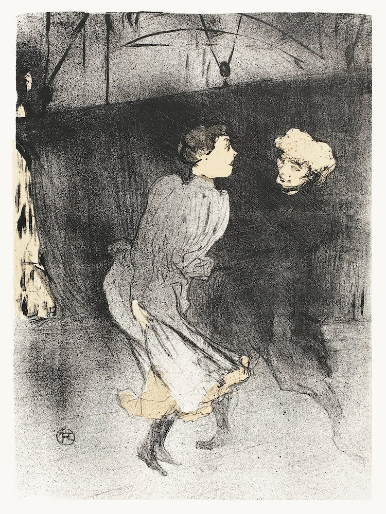 Rehearsal At The Folies Bergère, Emilenne D’Alençon And Mariquita (1893), Henri de Toulouse-Lautrec