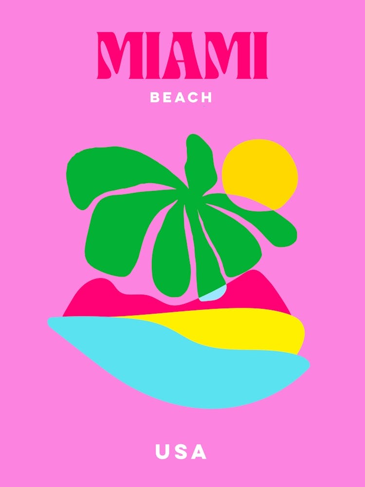 Take me to Miami Beach  - Minimal Pastel Pink Summer - Travel series