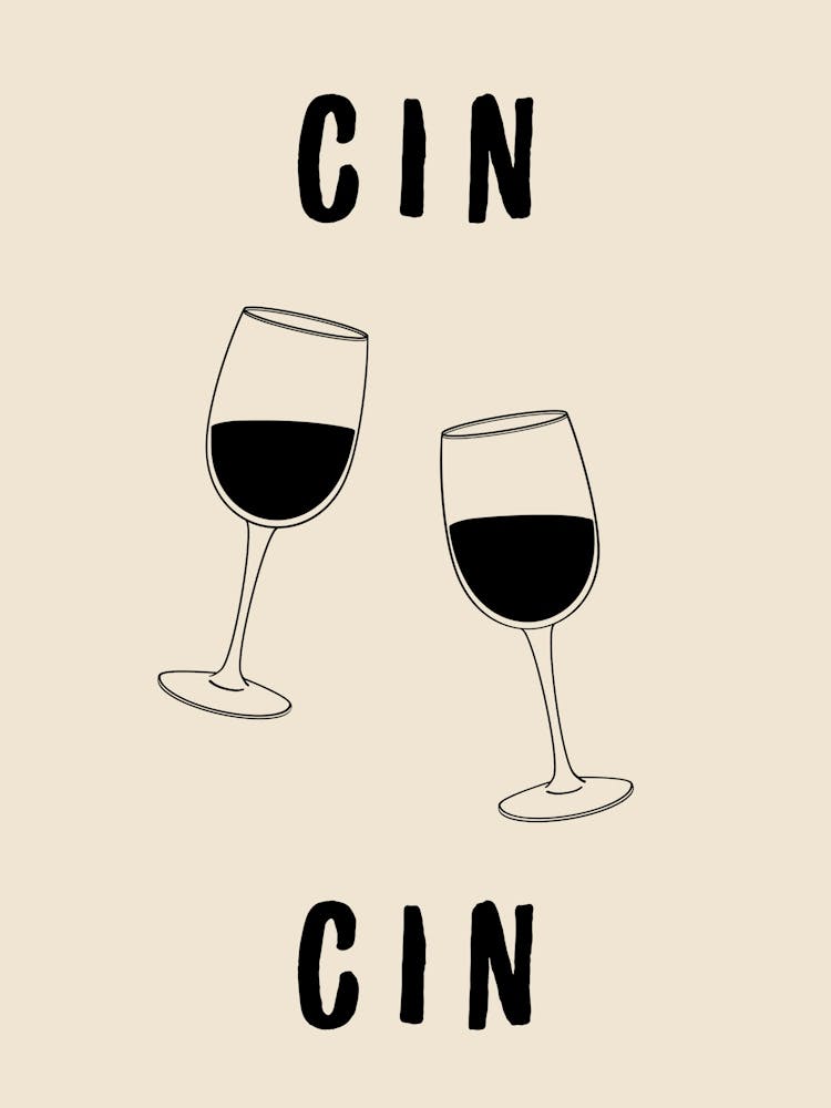 Cin Cin B&W Poster