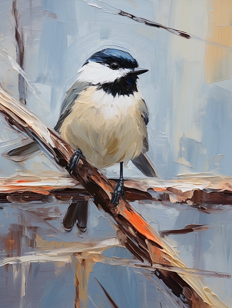 Bird Painting Carolina Chickadee 4