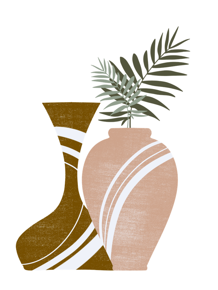 Two Vases And A Plant 1