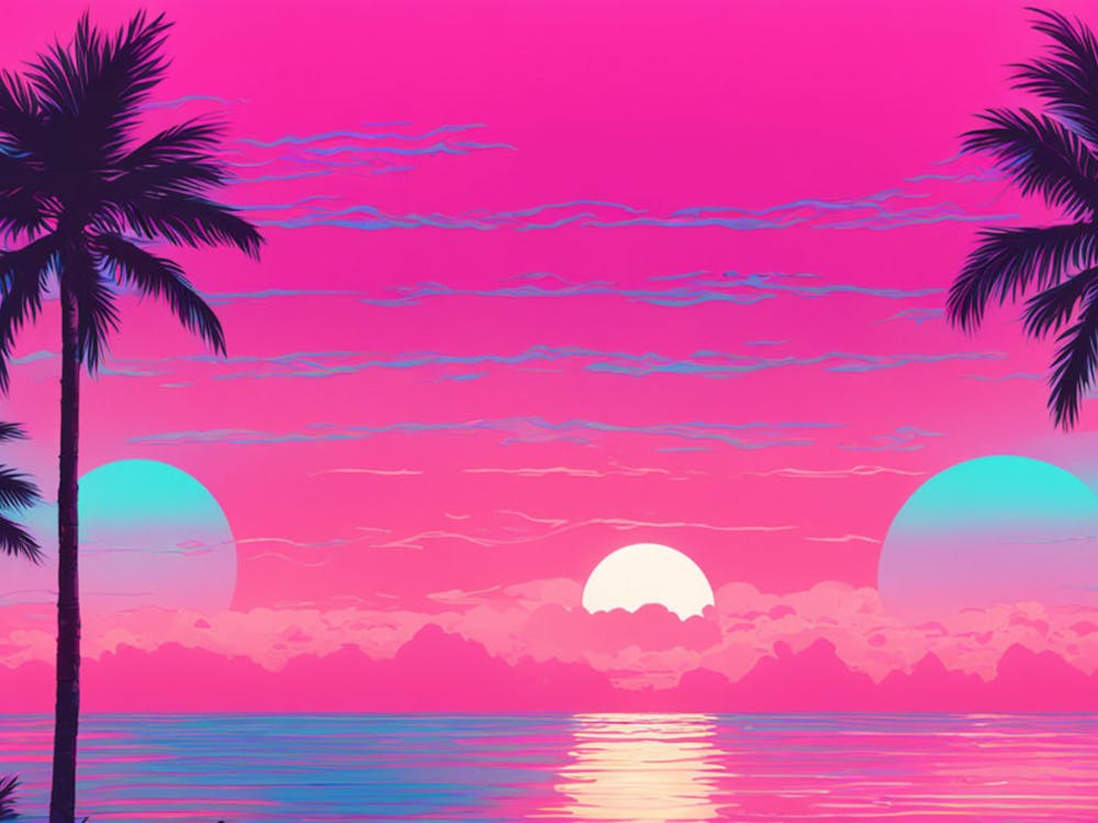 Sunset With Palm Trees 3