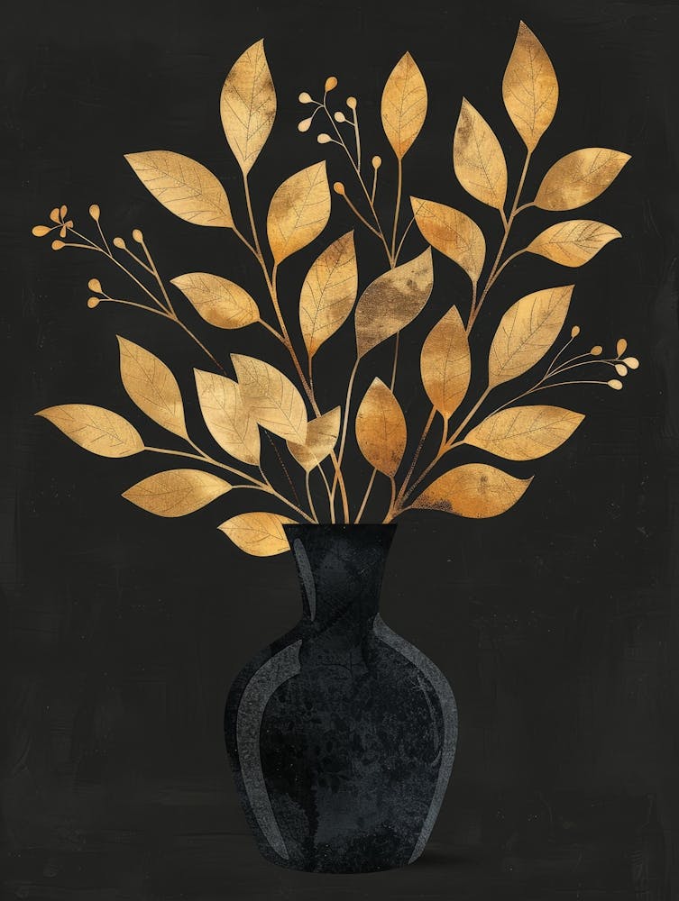 Gold Leaves Canvas Print 1