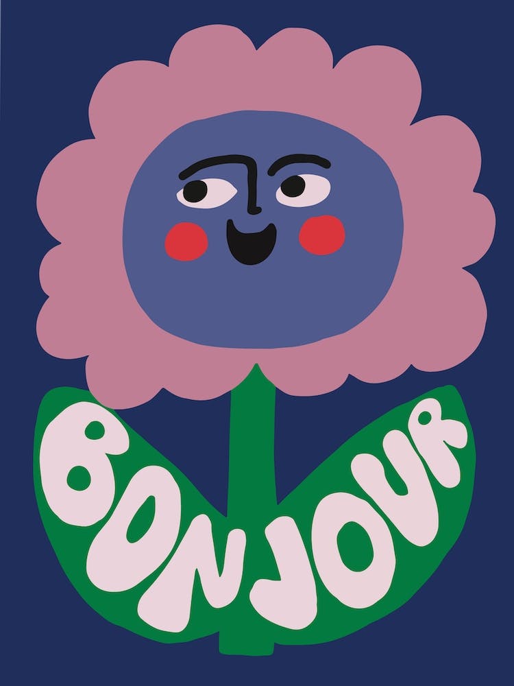Bonjour Retro Flower