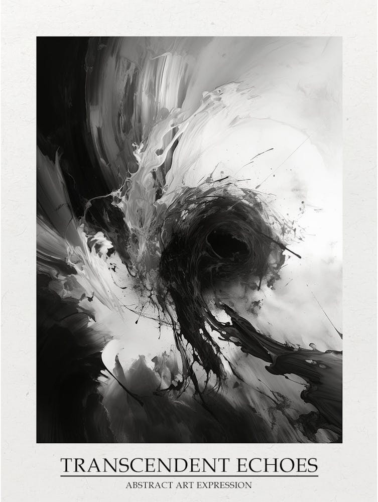 Transcendent Echoes Abstract Black And White 6 Poster
