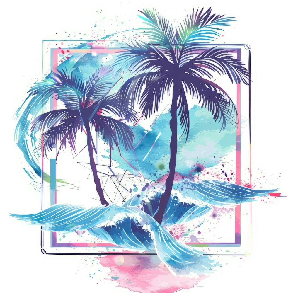 Palm Trees And Waves 1