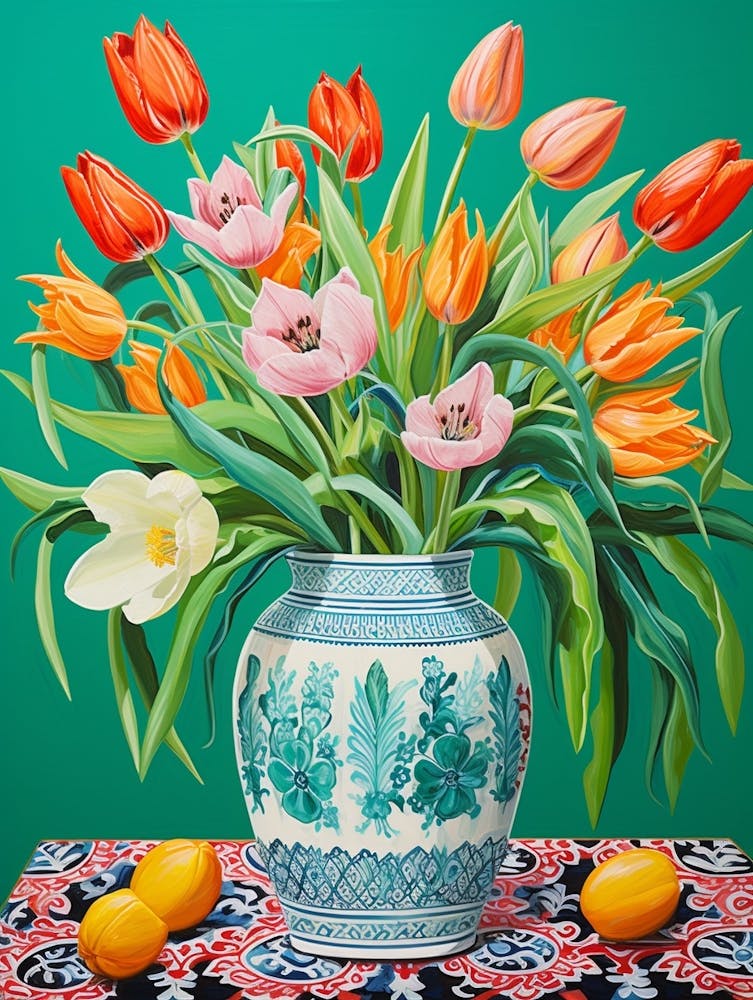 Flowers In A Vase Still Life Painting Tulips 4