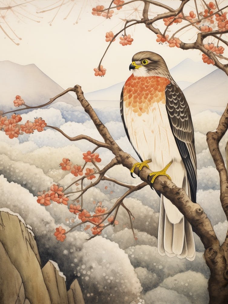 Bird Illustration Eurasian Sparrowhawk 4