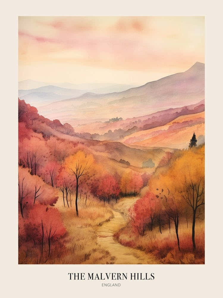The Malvern Hills England 1 Uk Trail Poster