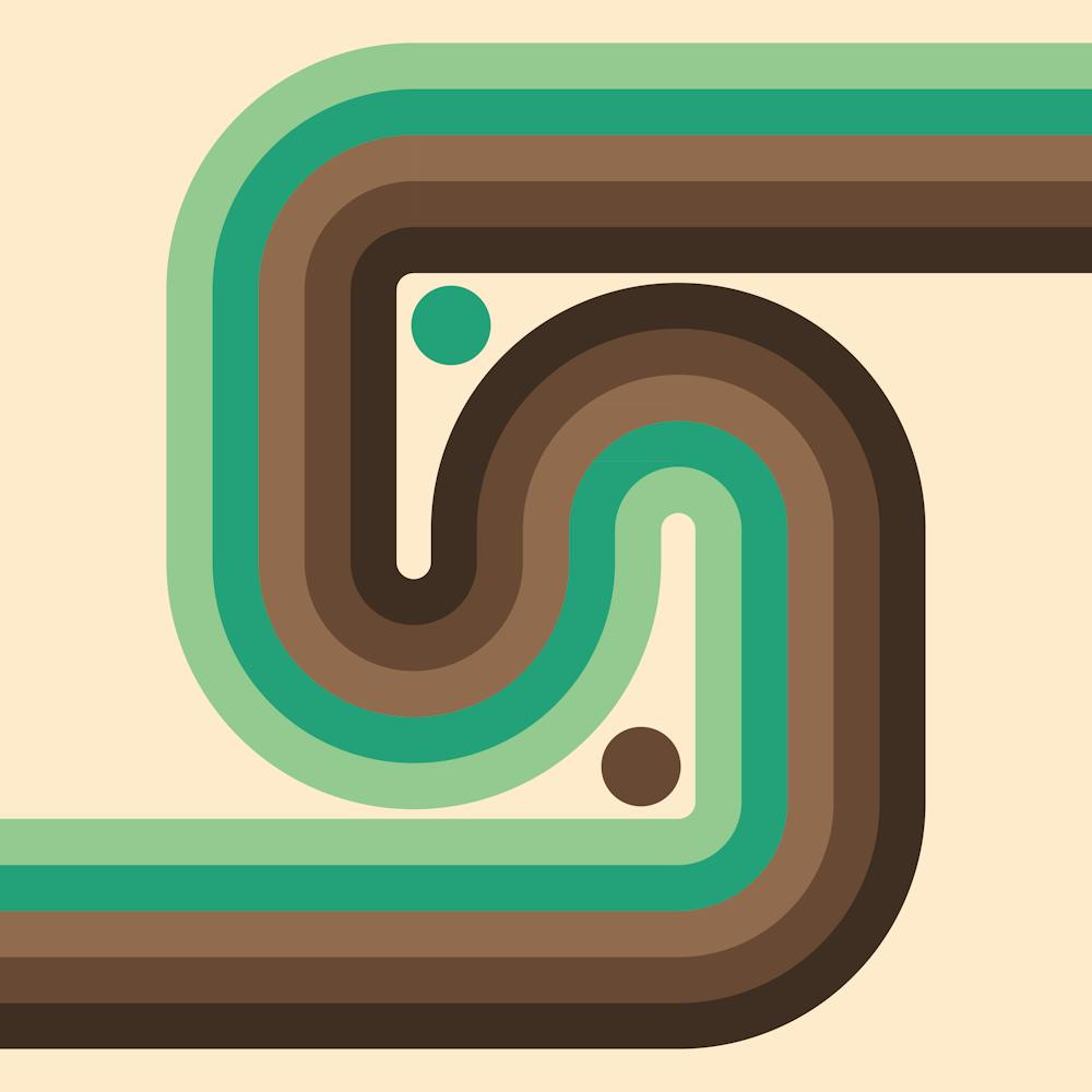 Geometric Rainbow Midcentury Modern Pattern Retro old countryside sage 1