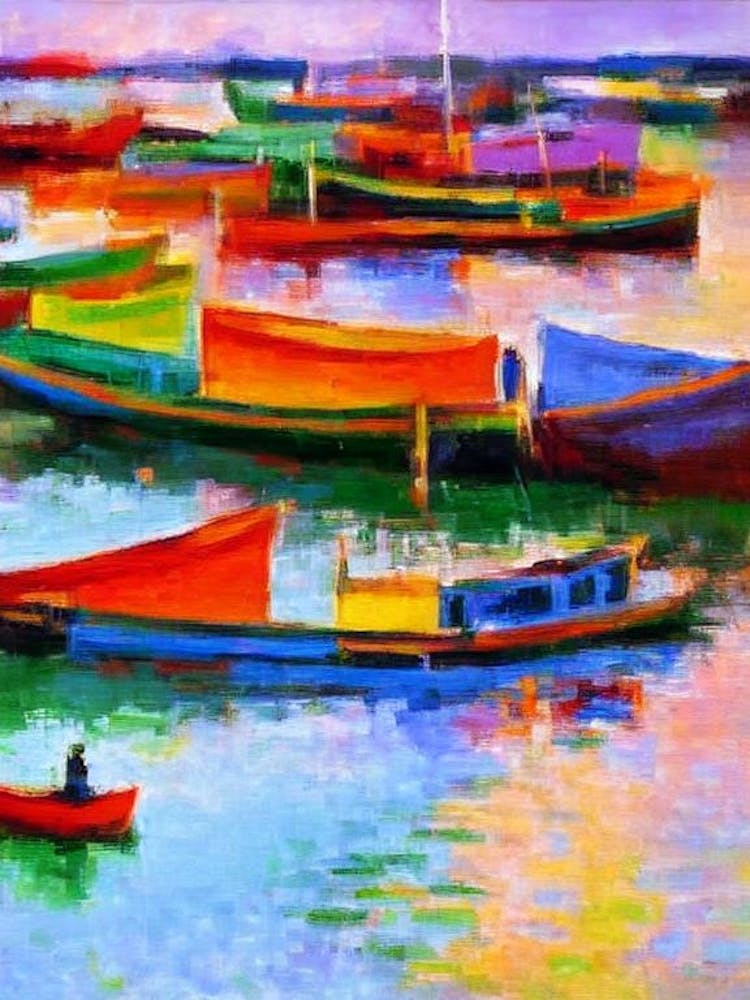 Port Of Chittagong Bangladesh Brushwork Painting harbour