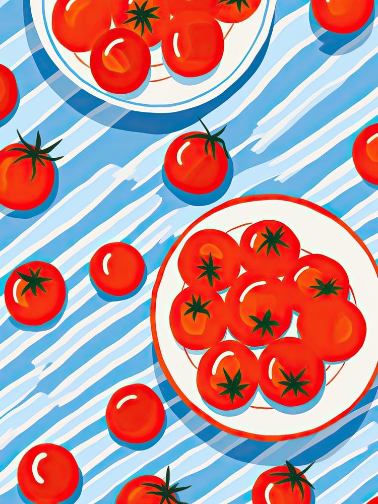 Cherry Tomatoes Summer Illustration 2