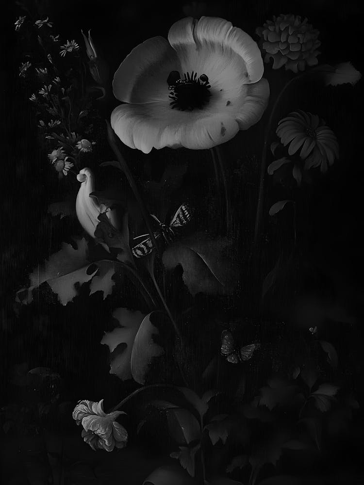 Schwarz-Weiße Blumen 121