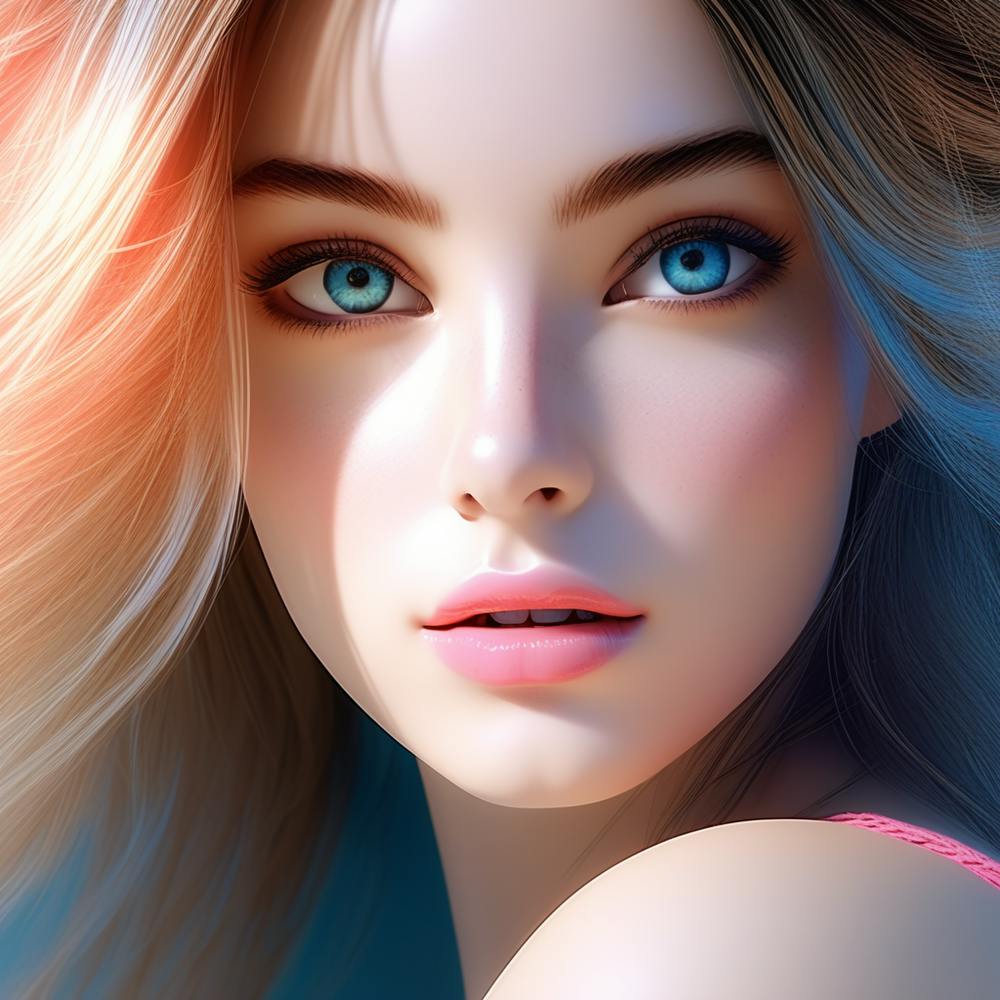 Portrait Of A Girl With Blue Eyes