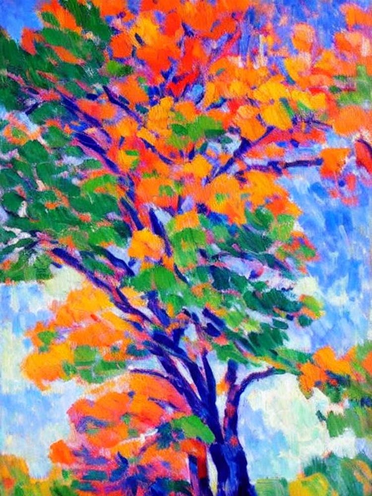 Atlas Cedar 2 tree Abstract Block Colour