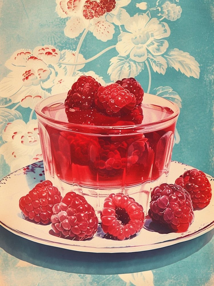 Raspberry Jelly Retro Collage 1